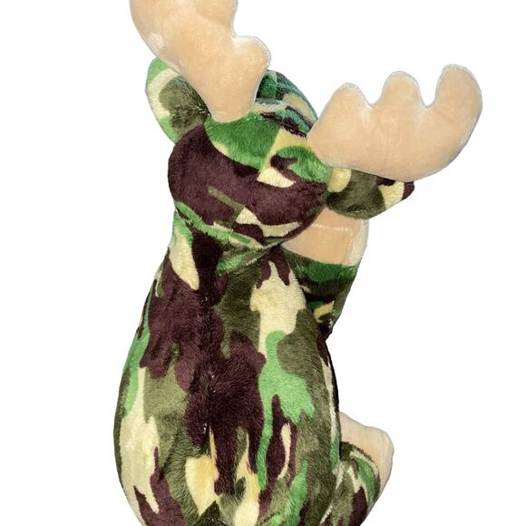 Mary Meyer Plush Moose Team Camo Stuffed Animal Antlers Nursery 40930 Green 12" - Picture 8 of 14